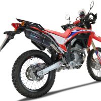 GPR exhaust compatible with  Honda Crf 300L / Rally 2021-2024, Furore Poppy, Slip-on exhaust including link pipe and removable db killer 