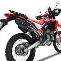 GPR exhaust compatible with  Honda Crf 300L / Rally 2021-2024, Furore Poppy, Slip-on exhaust including link pipe and removable db killer 