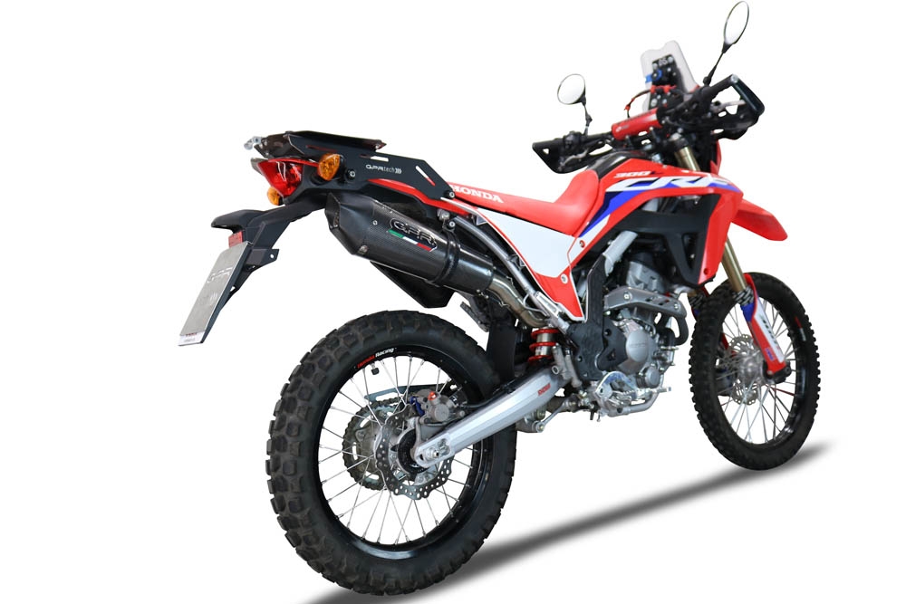 GPR exhaust compatible with  Honda Crf 300L / Rally 2021-2024, Gpe Ann. Poppy, Slip-on exhaust including link pipe and removable db killer 