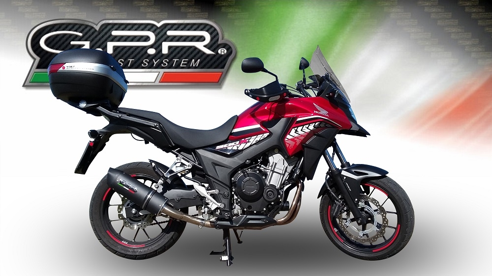 GPR exhaust compatible with  Honda CB500X 2016-2018, Furore Evo4 Poppy, Slip-on exhaust including removable db killer and link pipe 