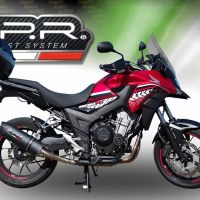 Exhaust compatible with Honda CB500X 2019-2024, Furore Evo4 Nero, Slip-on exhaust including removable db killer and link pipe 