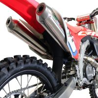 GPR exhaust compatible with  Honda CRF450R/RX 2020-2020, Pentacross FULL Titanium, Full system exhaust, including dual silencers, removable db killers/spark arrestors 