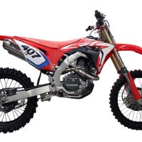 GPR exhaust compatible with  Honda CRF450R/RX 2020-2020, Pentacross FULL Titanium, Full system exhaust, including dual silencers, removable db killers/spark arrestors 