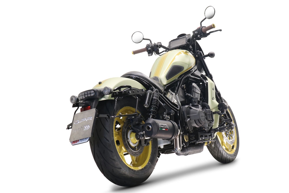 GPR exhaust compatible with  Honda Rebel 1100 2021-2023, Ghisa , Slip-on exhaust including removable db killer and link pipe 