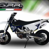 GPR exhaust compatible with  Husqvarna Enduro 701 2017-2020, Albus Evo4, Slip-on exhaust including link pipe and removable db killer 