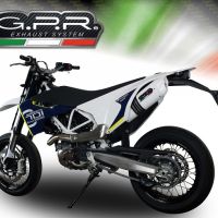 GPR exhaust compatible with  Husqvarna Supermoto 701  2021-2023, Albus Evo4, Slip-on exhaust including link pipe and removable db killer 