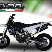 GPR exhaust compatible with  Husqvarna Enduro 701 2021-2023, Gpe Ann. Poppy, Slip-on exhaust including link pipe and removable db killer 