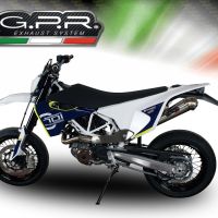 GPR exhaust compatible with  Husqvarna Supermoto 701 2015-2016, Powercone Evo, Slip-on exhaust including removable db killer and link pipe 