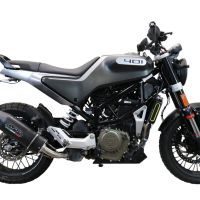 GPR exhaust compatible with  Husqvarna Svartpilen 401 2020-2020, Furore Evo4 Nero, Slip-on exhaust including removable db killer and link pipe 