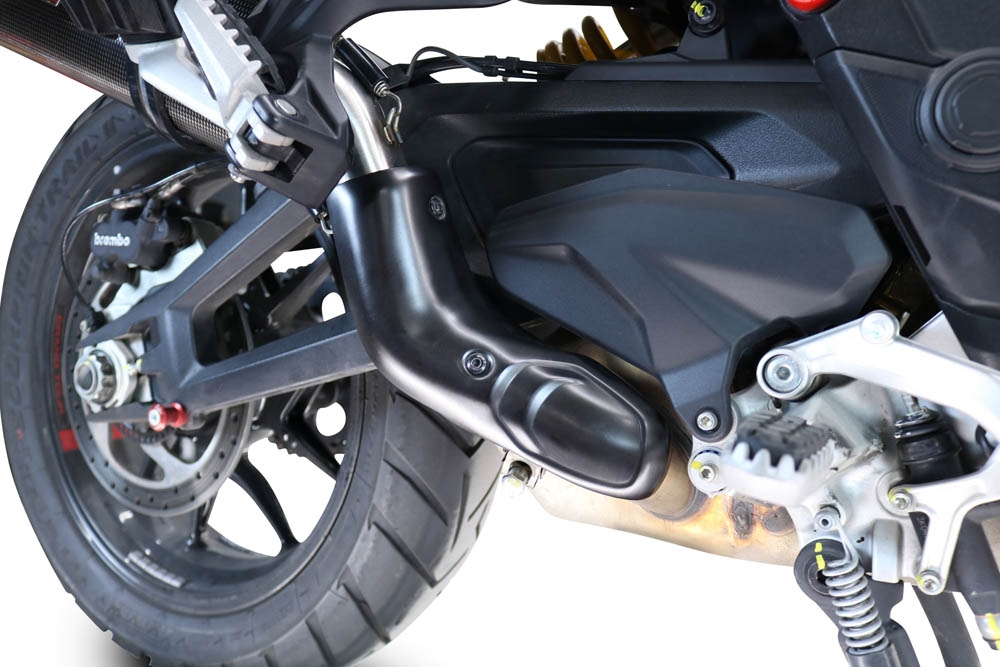 GPR exhaust compatible with  Ducati Multistrada V4 Grand Tour 2024-2025, Furore Evo4 Poppy, Slip-on exhaust including removable db killer and link pipe 