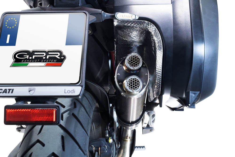 GPR exhaust compatible with  Ducati Multistrada V4 S 2022-2024, Dual Inox, Slip-on exhaust including removable db killer and link pipe 