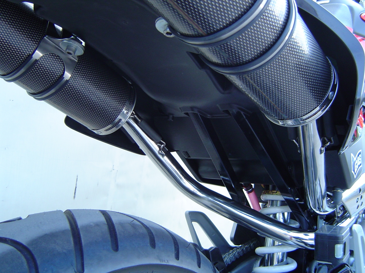 GPR exhaust compatible with  Honda Fmx 650 2005-2008, Inox Tondo, Dual slip-on including removable db killers and link pipes 