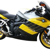 GPR exhaust compatible with  Bmw K1200S K1200R 2004-2008, Furore Nero, Slip-on exhaust including removable db killer and link pipe 