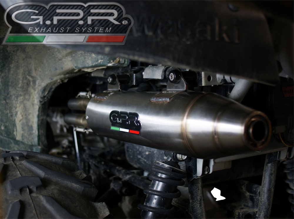 GPR exhaust compatible with  Kawasaki KVF 750 2008-2011, Deeptone Atv, Full system exhaust, including removable db killer  