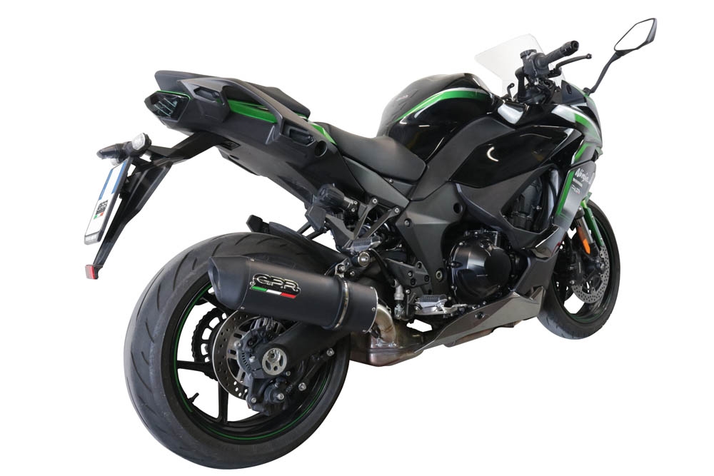 GPR exhaust compatible with  Kawasaki Ninja 1000 Sx 2021-2023, Furore Evo4 Nero, Slip-on exhaust including removable db killer and link pipe 