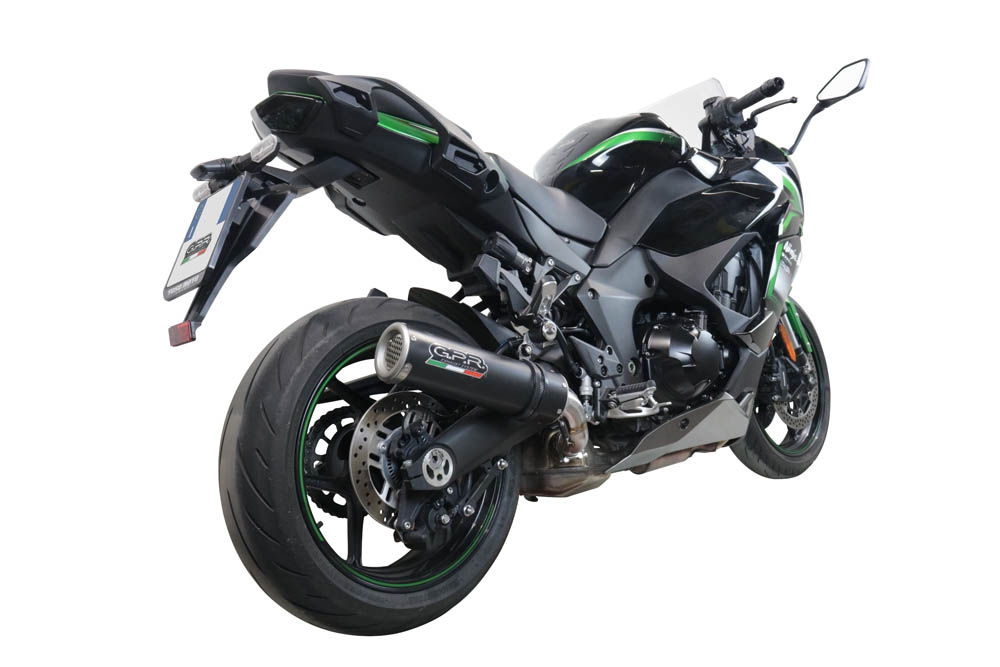 GPR exhaust compatible with  Kawasaki Ninja 1000 Sx 2021-2023, M3 Black Titanium, Slip-on exhaust including removable db killer and link pipe 