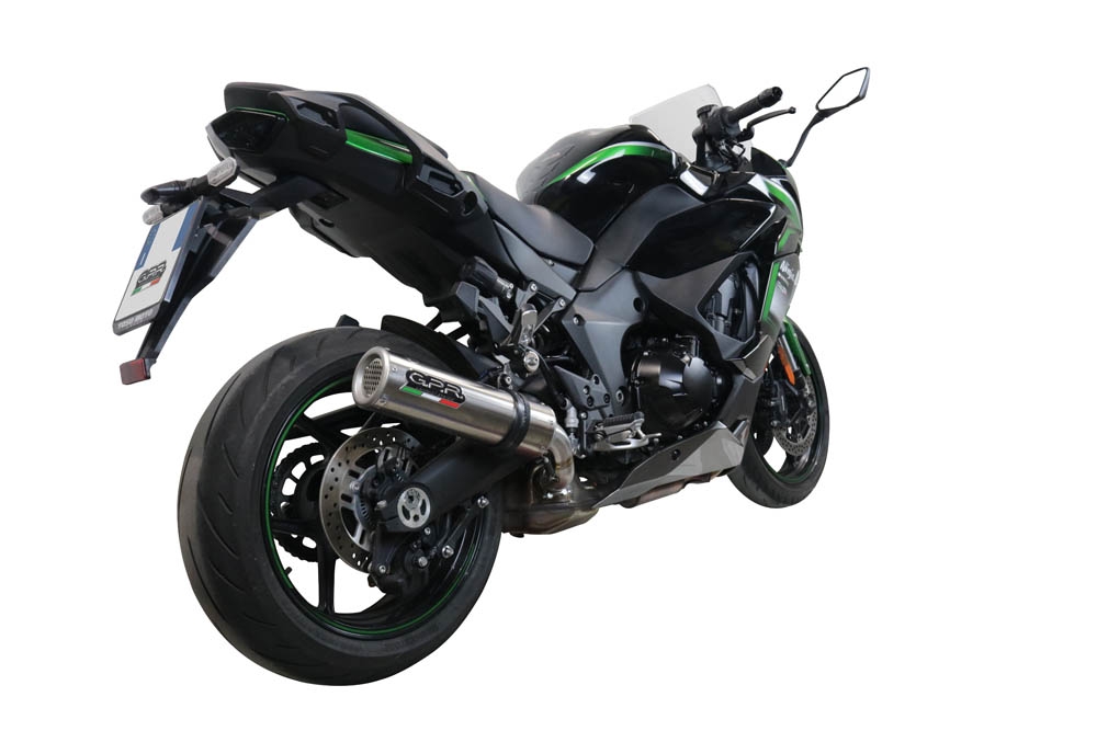 GPR exhaust compatible with  Kawasaki Ninja 1000 Sx 2021-2023, M3 Titanium Natural, Slip-on exhaust including removable db killer and link pipe 