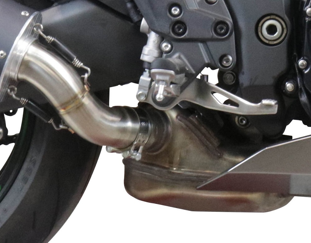 GPR exhaust compatible with  Kawasaki Ninja 1000 Sx 2021-2023, Satinox , Slip-on exhaust including removable db killer and link pipe 