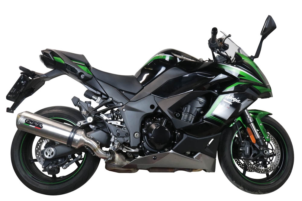 GPR exhaust compatible with  Kawasaki Ninja 1000 Sx 2021-2023, Satinox , Slip-on exhaust including removable db killer and link pipe 