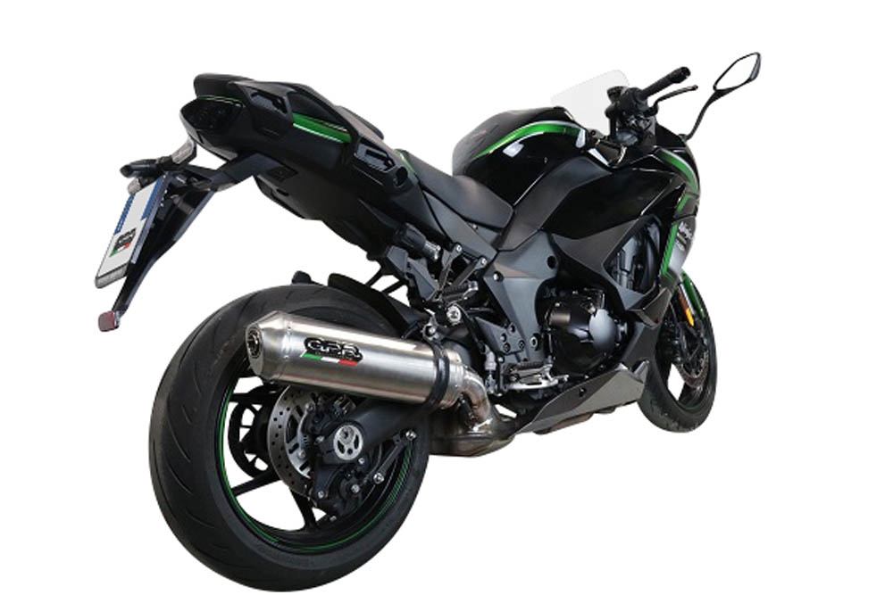 GPR exhaust compatible with  Kawasaki Ninja 1000 Sx 2021-2023, Satinox , Slip-on exhaust including removable db killer and link pipe 