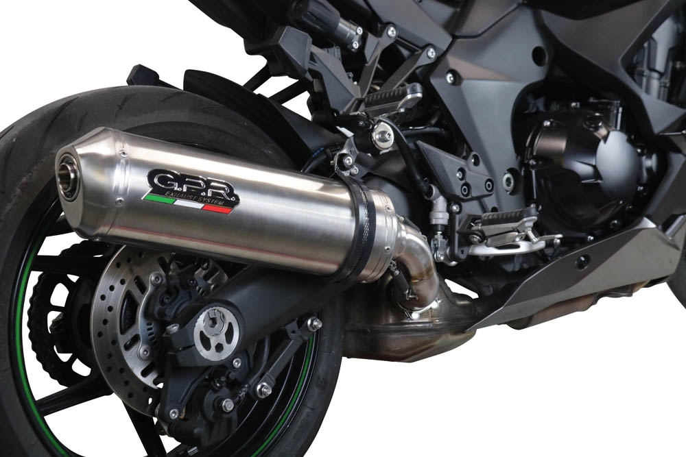 GPR exhaust compatible with  Kawasaki Ninja 1000 Sx 2021-2023, Satinox , Slip-on exhaust including removable db killer and link pipe 