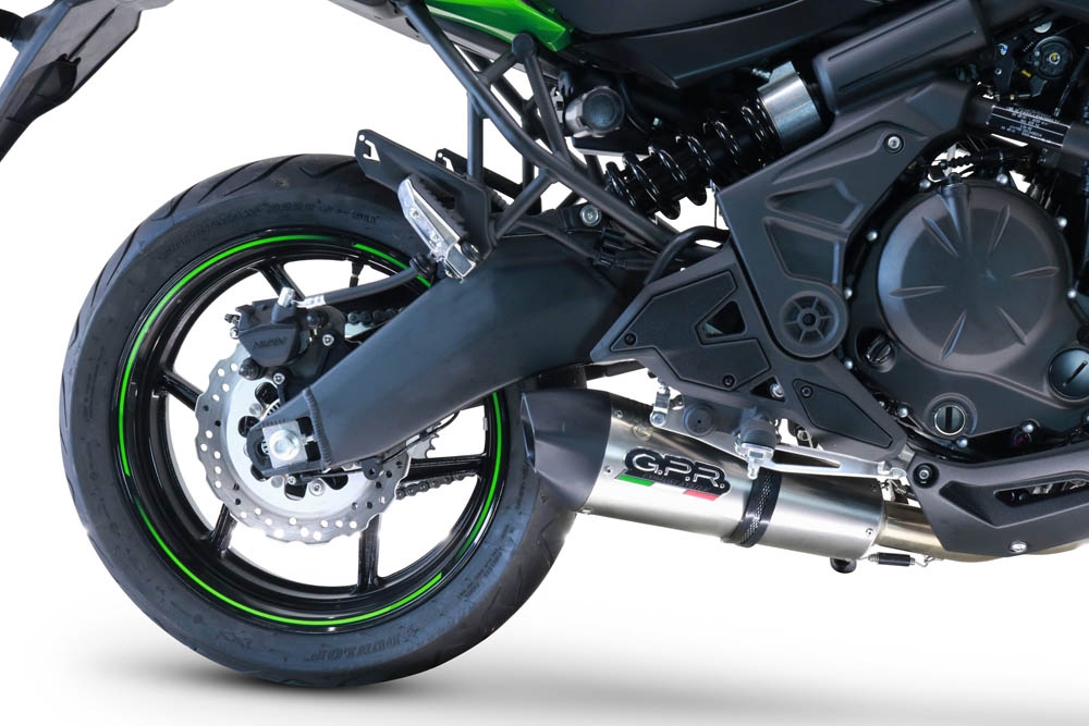 GPR exhaust compatible with  Kawasaki Versys 650 2021-2022, Gpe Ann. Titanium, Full system exhaust, including removable db killer 