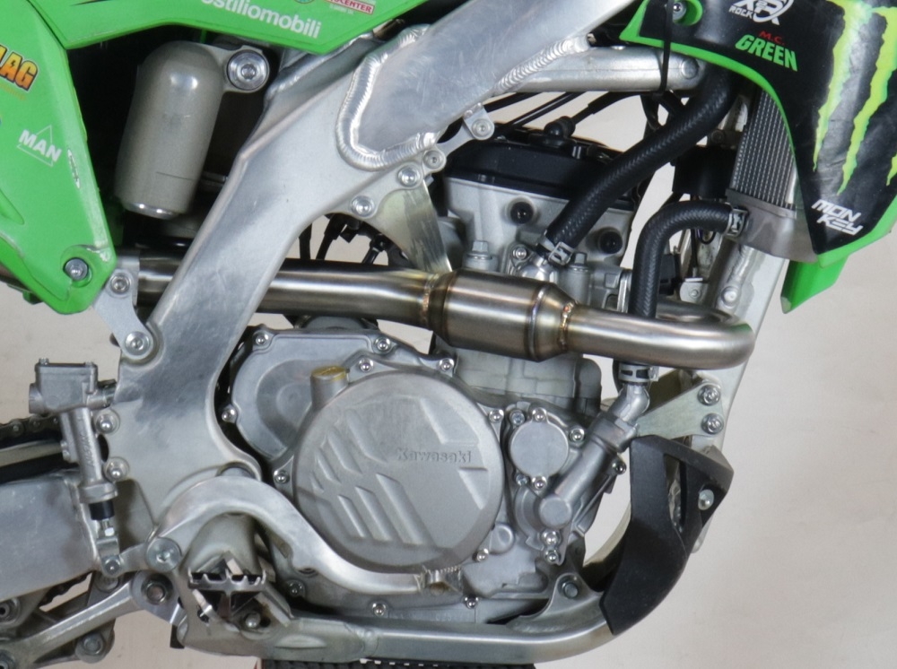 GPR exhaust compatible with  Kawasaki KX250F 2021-2023, Pentacross FULL Titanium, Slip-on exhaust, including link pipe and removable db killer spark/arrestor 