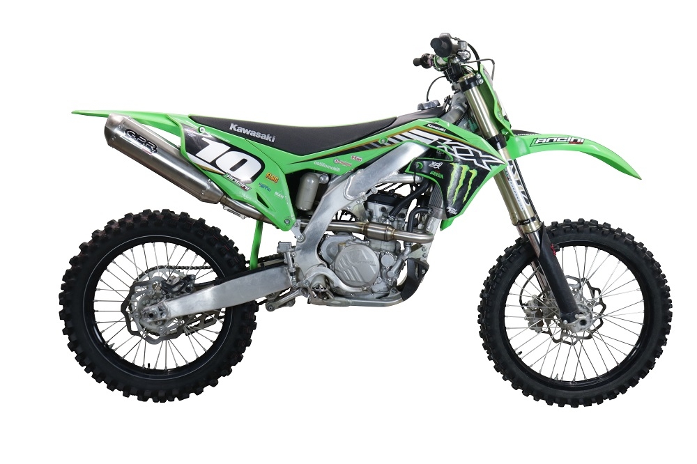 GPR exhaust compatible with  Kawasaki KX250F 2021-2023, Pentacross FULL Titanium, Full system exhaust, including removable db killer/spark arrestor 