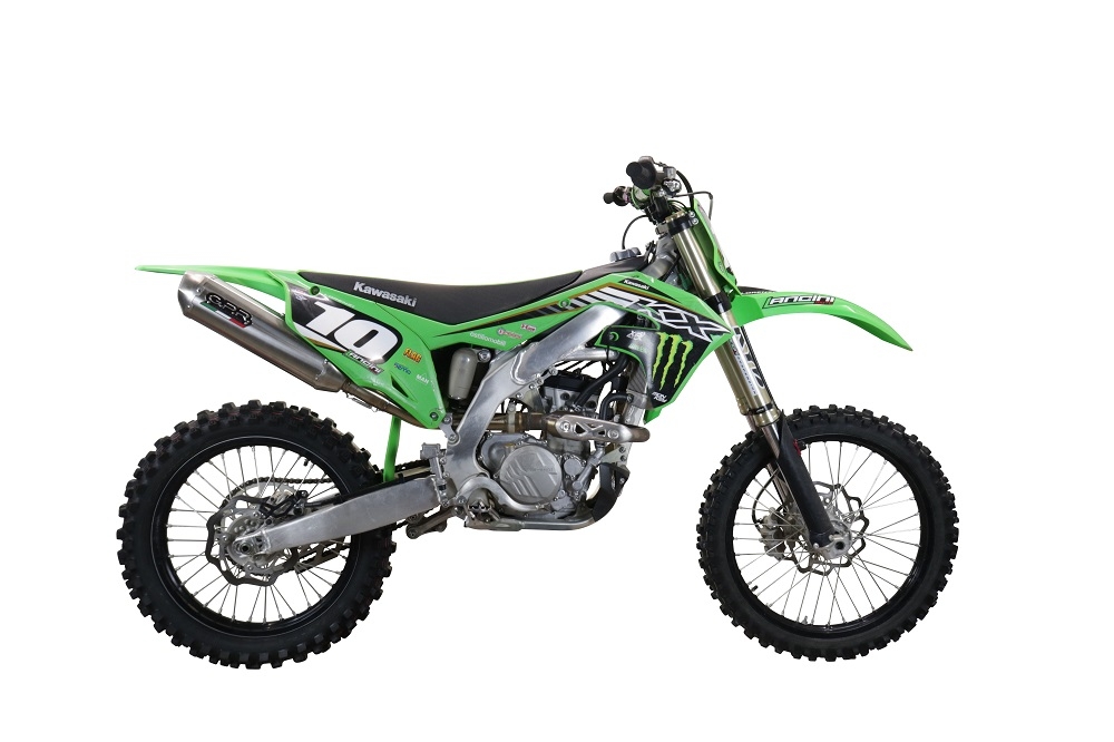 GPR exhaust compatible with  Kawasaki KX250F 2021-2023, Pentacross Inox, Slip-on exhaust, including link pipe and removable db killer spark/arrestor 