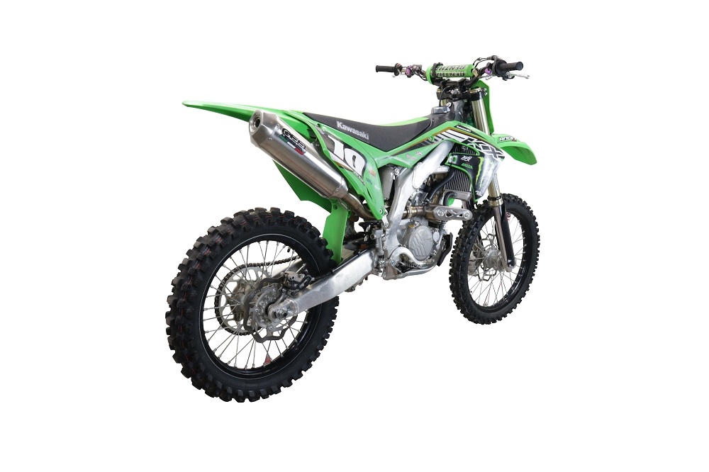 GPR exhaust compatible with  Kawasaki KX250F 2021-2023, Pentacross Inox, Slip-on exhaust, including link pipe and removable db killer spark/arrestor 