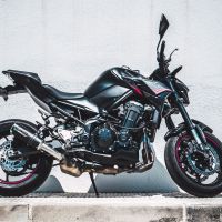 GPR exhaust compatible with  Kawasaki Z-900  2017-2024, M3 Black Titanium, Slip-on exhaust including removable db killer and link pipe 