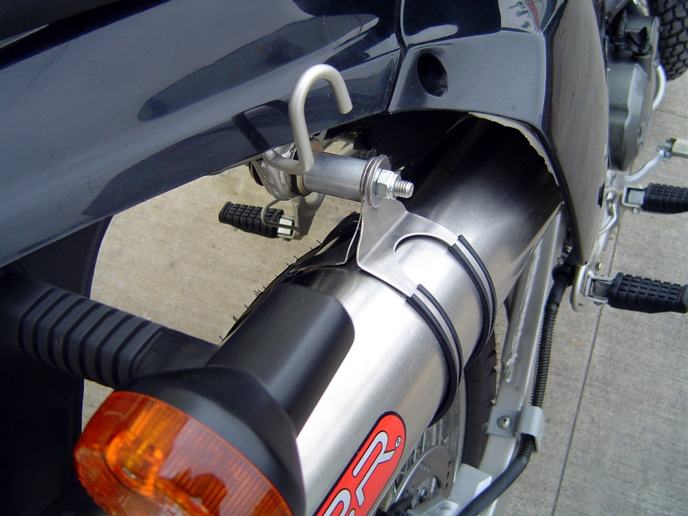 GPR exhaust compatible with  Kawasaki Klx 650 R  1996-2002, Furore Nero, Slip-on exhaust including removable db killer and link pipe 