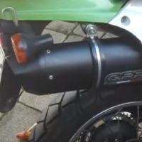 GPR exhaust compatible with  Kawasaki Klx 650 R  1996-2002, Furore Nero, Slip-on exhaust including removable db killer and link pipe 