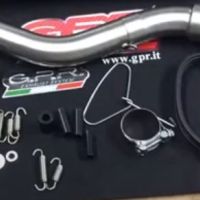 GPR exhaust compatible with  Kawasaki Klx 650 R  1996-2002, Furore Nero, Slip-on exhaust including removable db killer and link pipe 