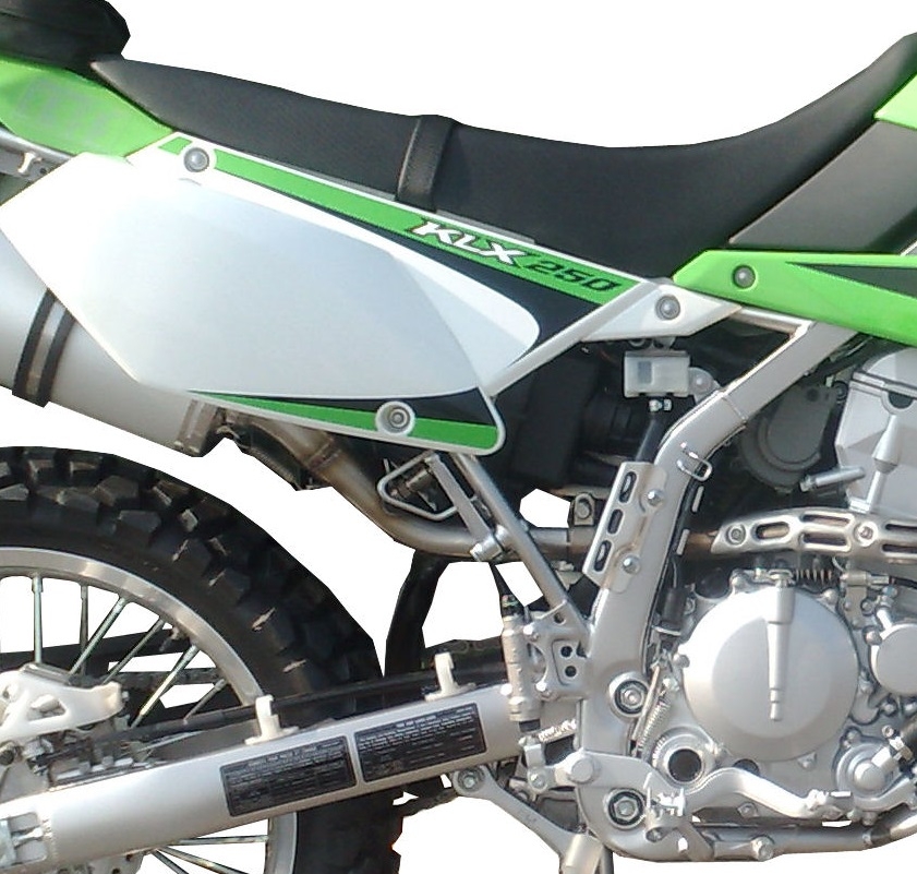 GPR exhaust compatible with  Kawasaki KLX250SF 2009-2012, Satinox , Slip-on exhaust including removable db killer and link pipe 