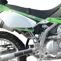 GPR exhaust compatible with  Kawasaki KLX250SF 2009-2012, Furore Nero, Slip-on exhaust including removable db killer and link pipe 