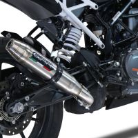 GPR exhaust compatible with  Ktm 390 DUKE 2021-2023, Deeptone Inox, Slip-on exhaust including removable db killer and link pipe 