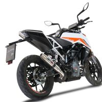 GPR exhaust compatible with  Ktm 390 DUKE 2021-2023, Deeptone Inox, Slip-on exhaust including removable db killer and link pipe 