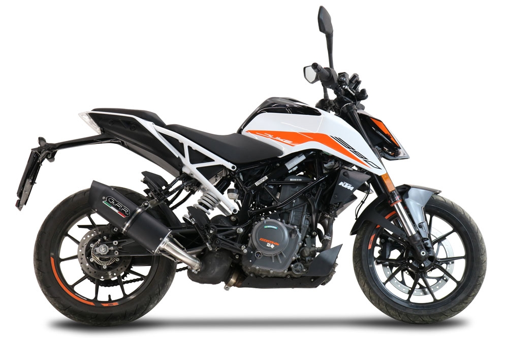 GPR exhaust compatible with  Ktm 390 DUKE 2021-2023, Furore Evo4 Nero, Slip-on exhaust including removable db killer and link pipe 