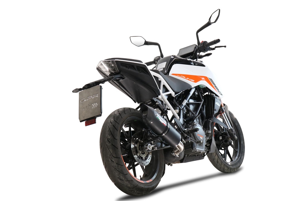 GPR exhaust compatible with  Ktm 390 DUKE 2021-2023, Furore Evo4 Nero, Slip-on exhaust including removable db killer and link pipe 