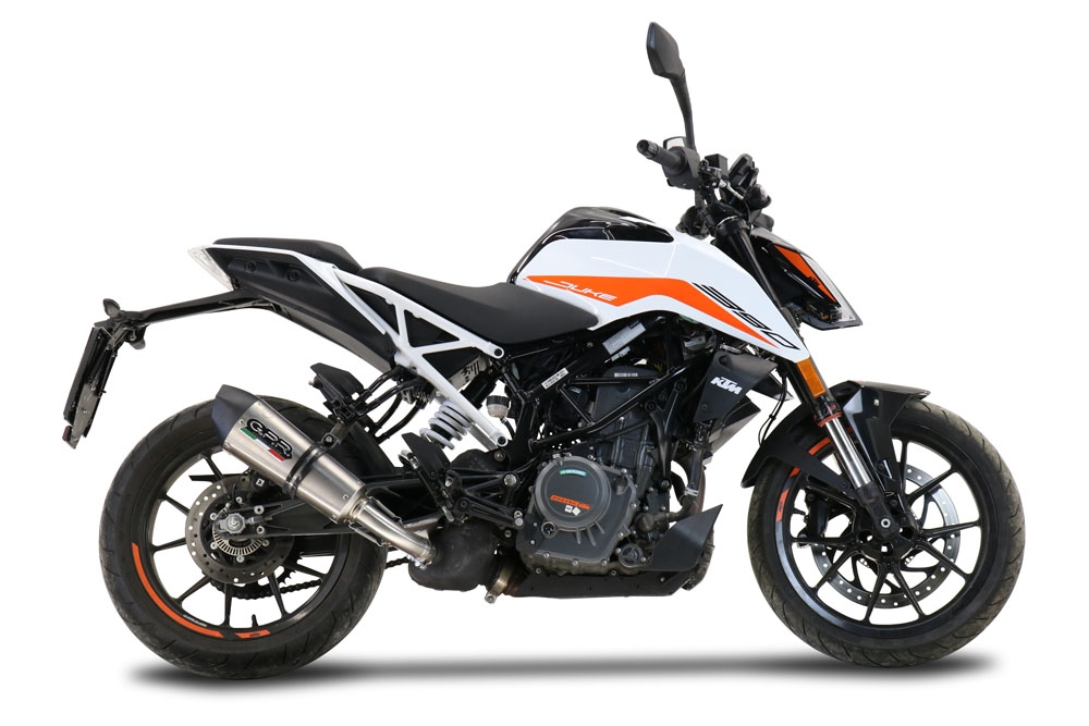 GPR exhaust compatible with  Ktm 390 DUKE 2021-2023, GP Evo4 Titanium, Slip-on exhaust including removable db killer and link pipe 