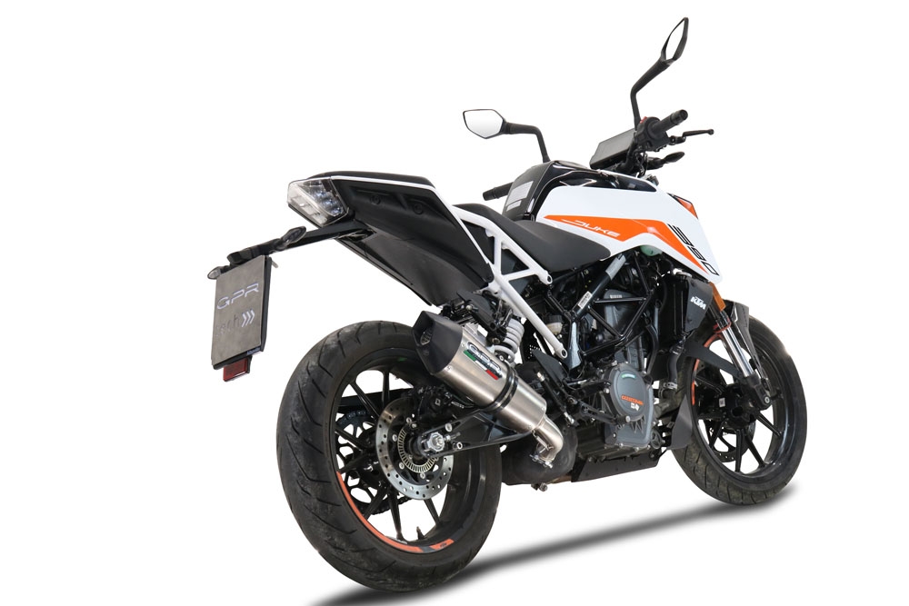 GPR exhaust compatible with  Ktm 390 DUKE 2021-2023, GP Evo4 Titanium, Slip-on exhaust including removable db killer and link pipe 