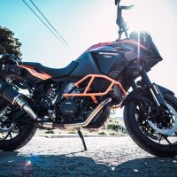 GPR exhaust compatible with  Ktm 1290 Super Adventure 2017-2020, Dual Poppy, Slip-on exhaust including removable db killer and link pipe 