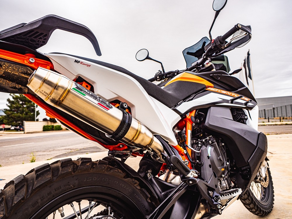 GPR exhaust compatible with  Ktm 890 Adventure R/Rally 2021-2023, Deeptone Inox, Slip-on exhaust including link pipe 