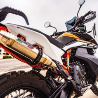 GPR exhaust compatible with  Ktm 890 Adventure R/Rally 2021-2023, Deeptone Inox, Slip-on exhaust including removable db killer and link pipe 