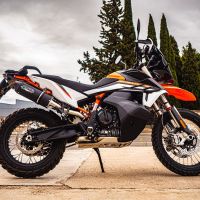 GPR exhaust compatible with  Ktm 890 Adventure R/Rally 2021-2023, Furore Nero, Slip-on exhaust including link pipe 