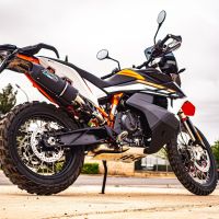 GPR exhaust compatible with  Ktm 890 Adventure R/Rally 2021-2023, Furore Evo4 Nero, Slip-on exhaust including removable db killer and link pipe 