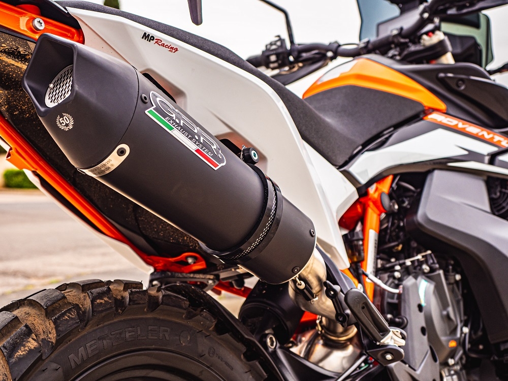 GPR exhaust compatible with  Ktm 890 DUKE 2021-2023, GP Evo4 Black Titanium, Slip-on exhaust including removable db killer and link pipe 