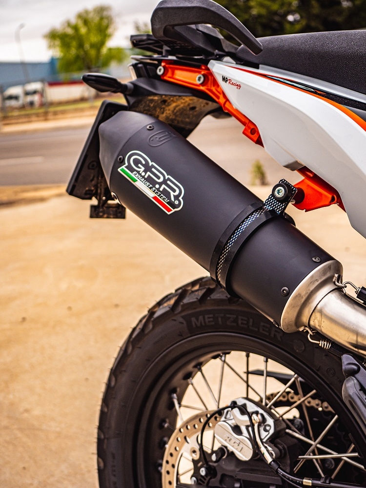 GPR exhaust compatible with  Ktm 890 DUKE 2021-2023, GP Evo4 Black Titanium, Slip-on exhaust including removable db killer and link pipe 