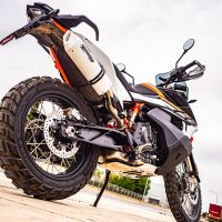 GPR exhaust compatible with  Ktm 890 Adventure R/Rally 2021-2023, Albus Evo4, Slip-on exhaust including removable db killer and link pipe 